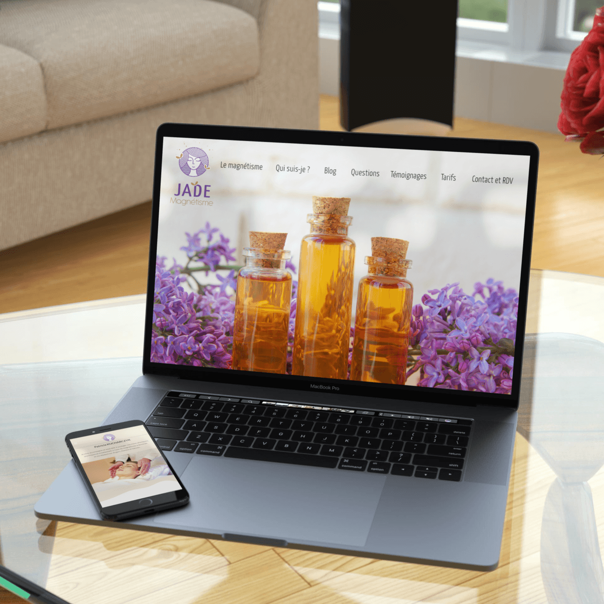 mock up site Jade Magnétisme