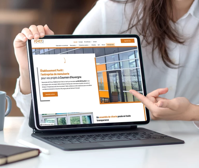Ecran Site Web Menuiserie