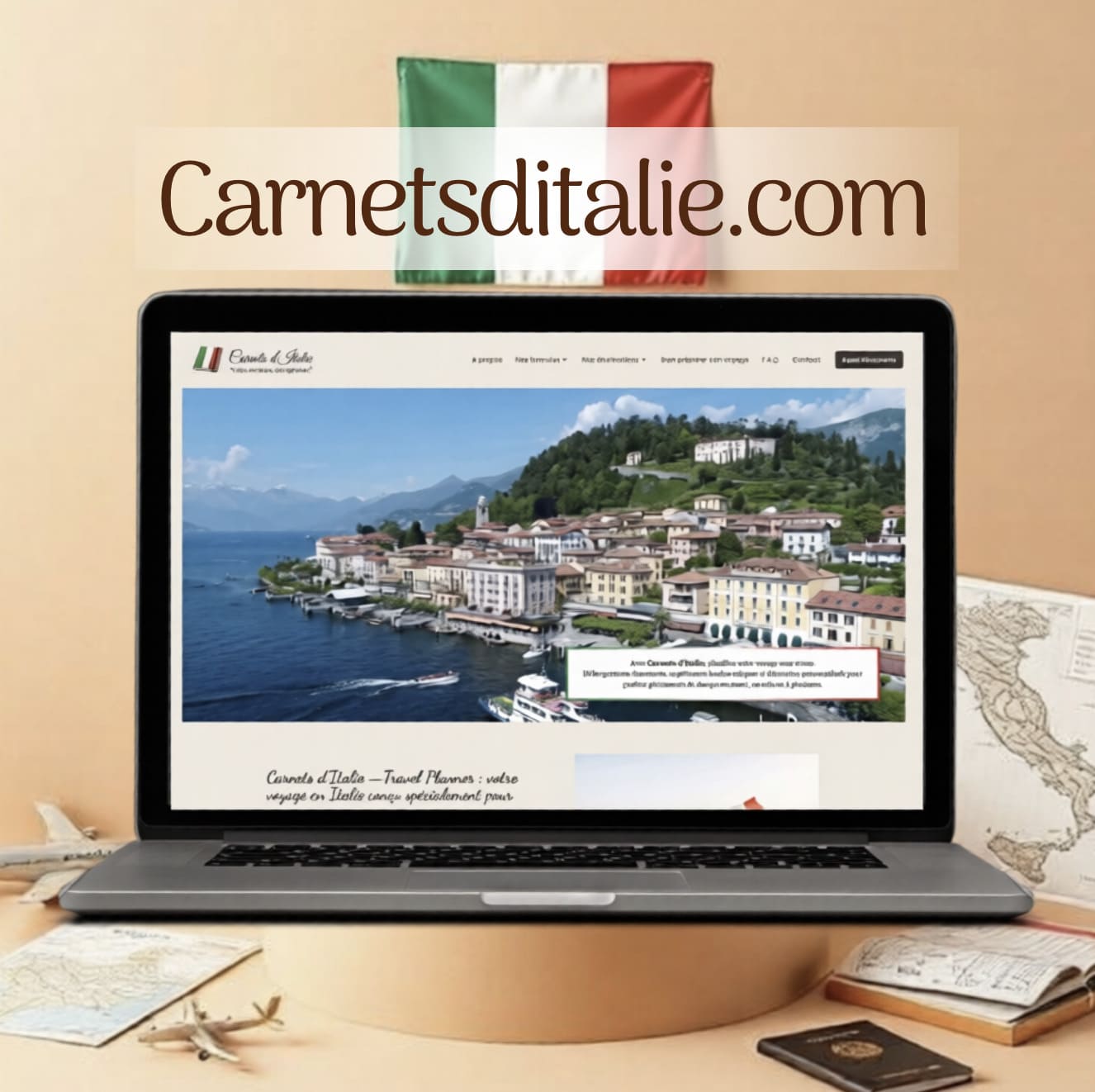 Site web de Carnets d'Italie réalisé par Le Chat Pistache