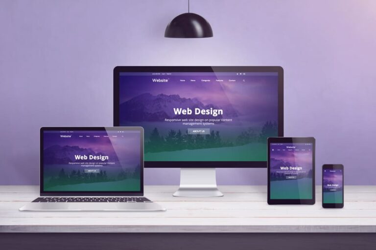 site responsive page d'accueil sur plusieurs supports numériques